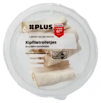 PLUS PLUS Kipfiletrolletjes kruiden roomkaas aanbieding