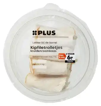 PLUS PLUS Kipfiletrolletjes kruiden roomkaas aanbieding