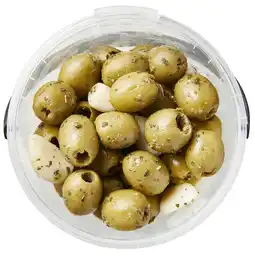 PLUS PLUS Olijven met knoflook aanbieding