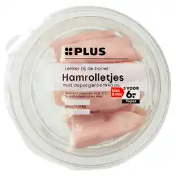 PLUS PLUS Hamrolletjes met aspergeroomkaas aanbieding
