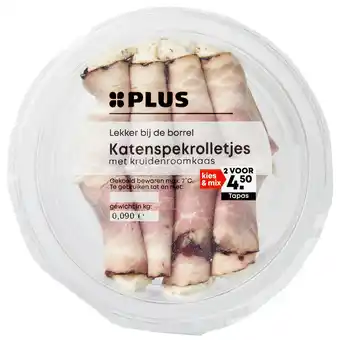 PLUS PLUS Katenspekrolletjes kruiden roomkaas aanbieding