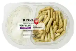PLUS PLUS Heks'nkaas met dipstokjes aanbieding