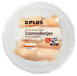 PLUS PLUS Zalmrolletjes met roomkaas naturel aanbieding