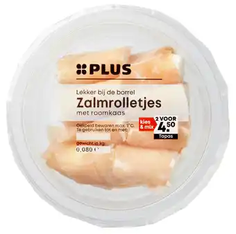 PLUS PLUS Zalmrolletjes met roomkaas naturel aanbieding