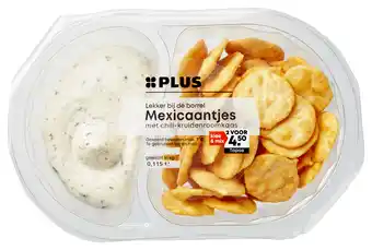 PLUS PLUS Chili-kruidenroomkaas met mexicaantjes aanbieding