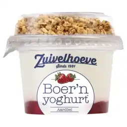 PLUS Zuivelhoeve Boer'n Yoghurt muesli aardbei aanbieding