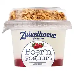PLUS Zuivelhoeve Boer'n Yoghurt muesli aardbei aanbieding