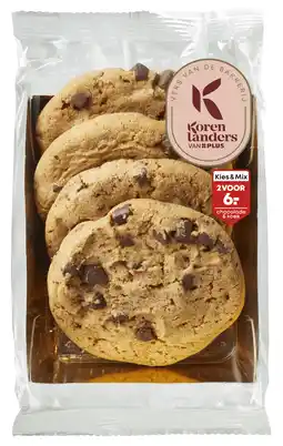 PLUS PLUS Korenlanders Roomboter chocolate chunk cookies aanbieding