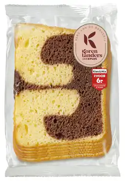 PLUS PLUS Korenlanders Marmercake plakjes 6 plakjes aanbieding