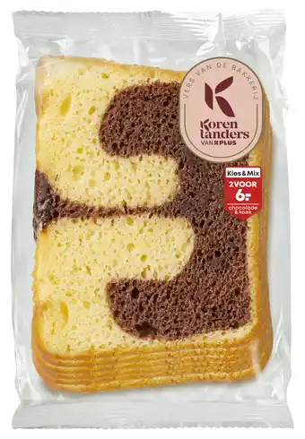 PLUS PLUS Korenlanders Marmercake plakjes 6 plakjes aanbieding