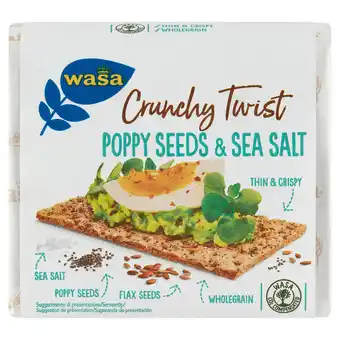 PLUS Wasa Crunchy Twist Poppy Seeds & Sea Salt aanbieding