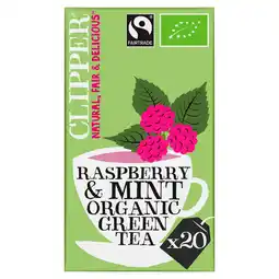 PLUS Clipper Organic Green Tea Raspberry Mint aanbieding