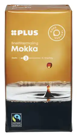 PLUS PLUS Koffie Snelfilter Mokka Fairtrade aanbieding