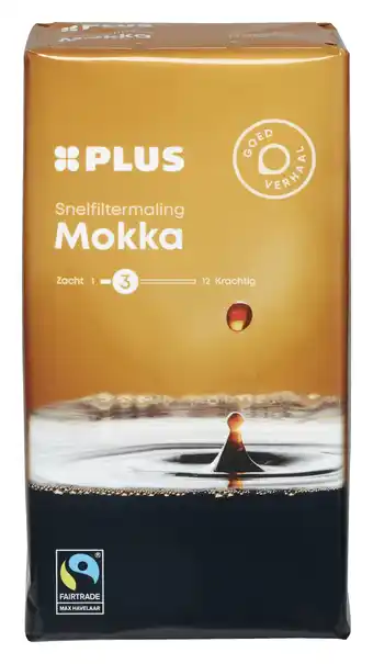 PLUS PLUS Koffie Snelfilter Mokka Fairtrade aanbieding
