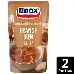 PLUS Unox Soep In Zak Franse Uiensoep aanbieding