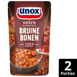 PLUS Unox Soep in zak extra gevuld bruine bonen aanbieding