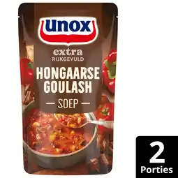 PLUS Unox Soep in zak goulashsoep extra gevulde aanbieding