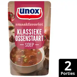 PLUS Unox Soep In Zak Ossenstaartsoep aanbieding