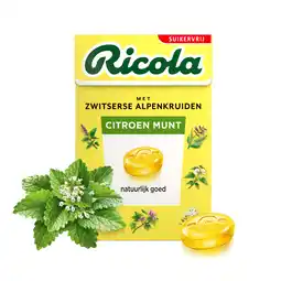 PLUS Ricola Lemon mint box (suikervrij) aanbieding