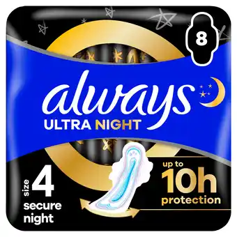 PLUS Always Ultra Secure Night SP 8ct aanbieding