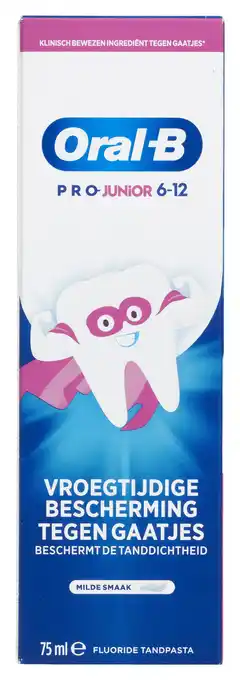 PLUS Oral-B Tandpasta Pro Junior 6-12 jaar aanbieding