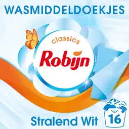 PLUS Robijn Wasmiddeldoekjes Stralend Wit aanbieding