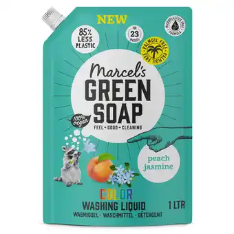 PLUS Marcel's Green Soap Wasmiddel nv Kleur Perzik 23sc aanbieding