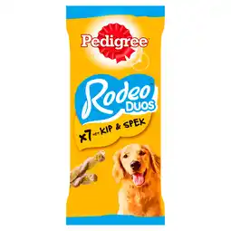 PLUS Pedigree Rodeo Kip & Bacon Hondensnacks aanbieding