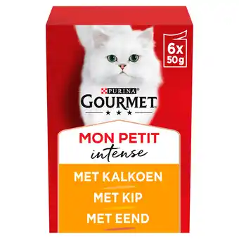 PLUS Gourmet Mon Petit Intense kattenvoer gevogelte aanbieding