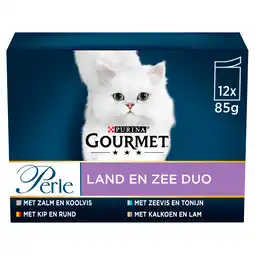 PLUS Gourmet Perle Duo land & zee kattenvoer aanbieding