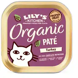 PLUS Lily's Kitchen Cat Organic Paté Turkey kuip aanbieding