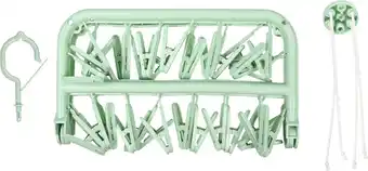 Bol.com Benson Droogcarrousel - groen - kunststof - 32 clips/knijpers - 30 x 40 cm - droogmolen aanbieding