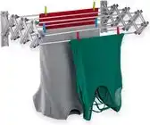 Bol.com Relaxdays wanddroogrek inklapbaar - droogrek muur uitschuifbaar - HBD: 27 x 95 x 60 cm aanbieding
