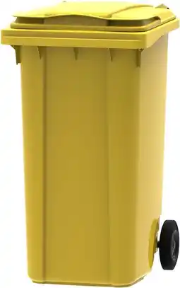 Bol.com Kunststof Kliko Afval Rolcontainer Mini container - 240 liter - Geel aanbieding