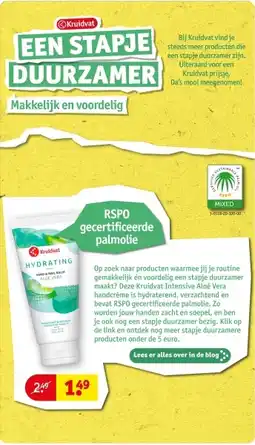Kruidvat Kruidvat hydrating hand & nail balm aloe vera aanbieding