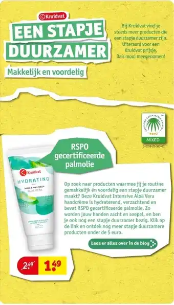 Kruidvat Kruidvat hydrating hand & nail balm aloe vera aanbieding