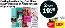 Kruidvat Casting haarkleuring, Cool Silver kleurverzorging en Magic Retouch uitgroeispray aanbieding