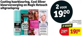 Kruidvat Casting haarkleuring, Cool Silver kleurverzorging en Magic Retouch uitgroeispray aanbieding