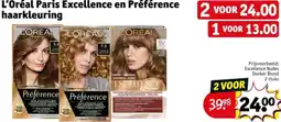 Kruidvat L'Oréal Paris Excellence en Préférence haarkleuring aanbieding