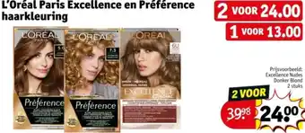 Kruidvat L'Oréal Paris Excellence en Préférence haarkleuring aanbieding