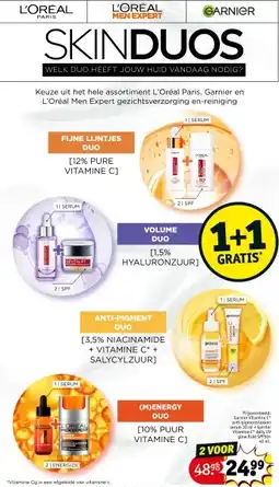Kruidvat Keuze uit het hele assortiment L'Oréal Paris, Garnier en L'Oréal Men Expert gezichtsverzorging en-reiniging aanbieding
