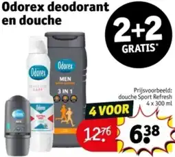 Kruidvat Odorex deodorant en douche aanbieding