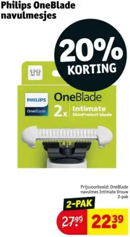 Kruidvat Philips OneBlade navulmesjes aanbieding