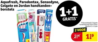 Kruidvat Aquafresh, Parodontax, Sensodyne, Colgate en Jordan handtandenborstels aanbieding
