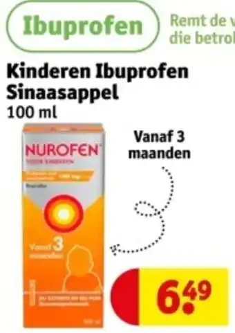 Kruidvat Kinderen Ibuprofen Sinaasappel aanbieding