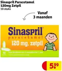 Kruidvat Sinaspril Paracetamol 120mg Zetpil aanbieding