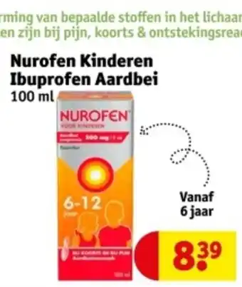 Kruidvat Nurofen Kinderen Ibuprofen Aardbei aanbieding
