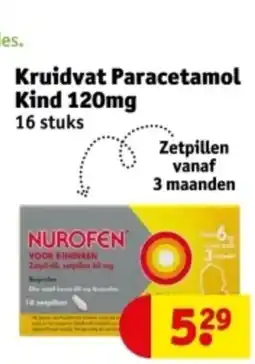 Kruidvat Kruidvat Paracetamol Kind 120mg aanbieding