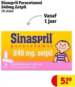 Kruidvat Sinaspril Paracetamol 240mg Zetpil aanbieding
