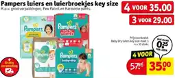 Kruidvat Pampers luiers en luierbroekjes key size aanbieding